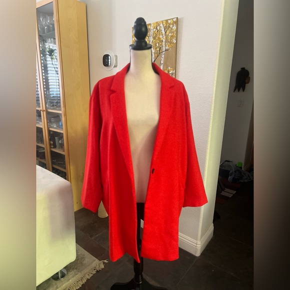 Liz Claiborne - bright cherry red classy coat - Picture 4 of 11